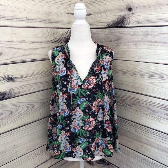 J. Crew Tropical Island Floral Drapey Tie Front Tank Top NWT - Picture 4 of 12